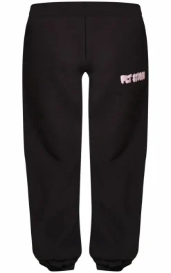 Outlet PrettyLittleThing Premium Studio Print Cuffed Sweatpants Black