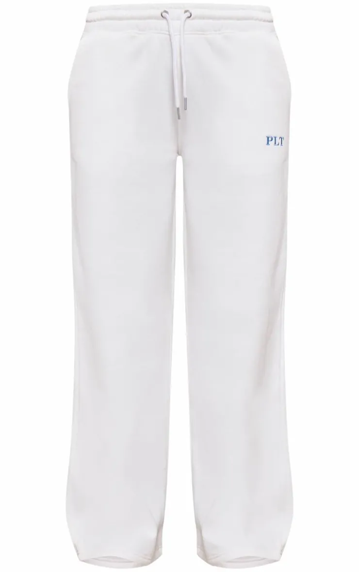 Discount PrettyLittleThing Oversized Low Rise Wide Leg Sweatpants Cream