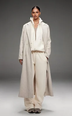 Clearance PrettyLittleThing Premium Embroidered Oversized Wide Leg Sweatpants Cream