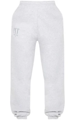 PRETTYLITTLETHING Grey Established Graphic Casual Sweatpants