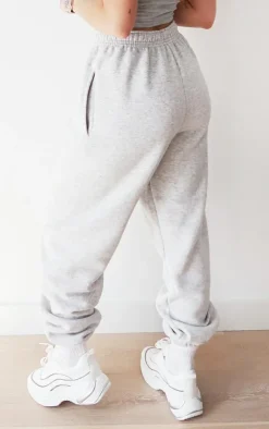 PRETTYLITTLETHING Grey Graphic Established Casual Sweatpants