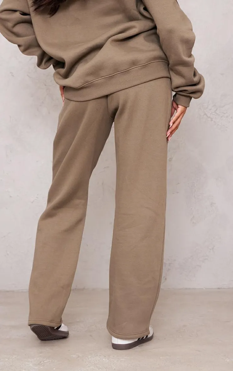 Outlet PrettyLittleThing Maternity Embroidered Wide Leg Sweatpants Khaki