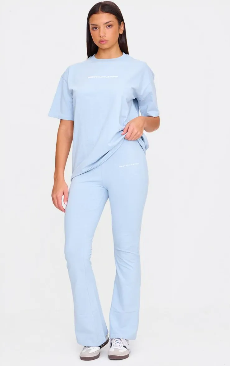 Outlet PrettyLittleThing Printed Oversized T-shirt Pale Blue