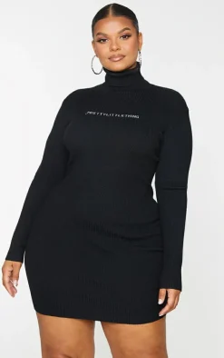 Plus Rib Knitted Bodycon Dress-PrettyLittleThing New