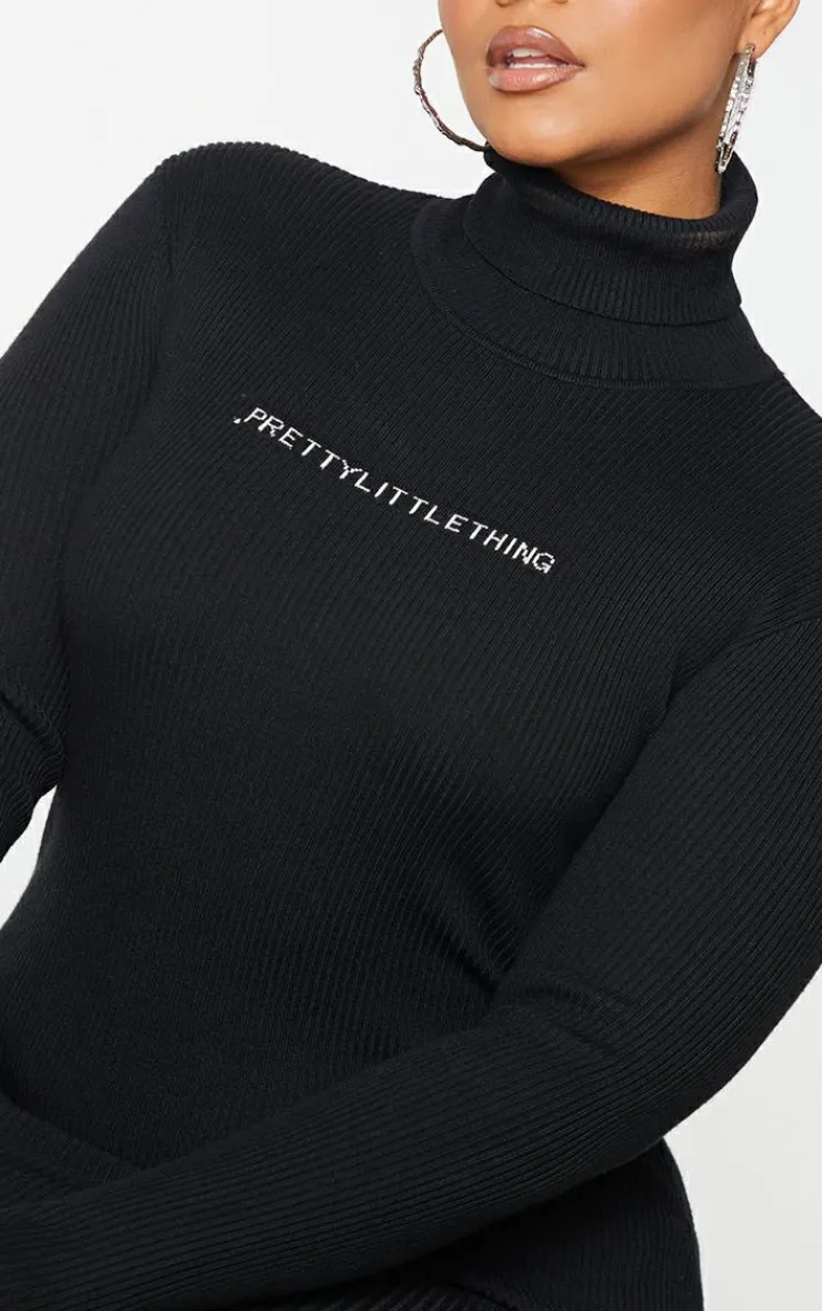 Plus Rib Knitted Bodycon Dress-PrettyLittleThing New