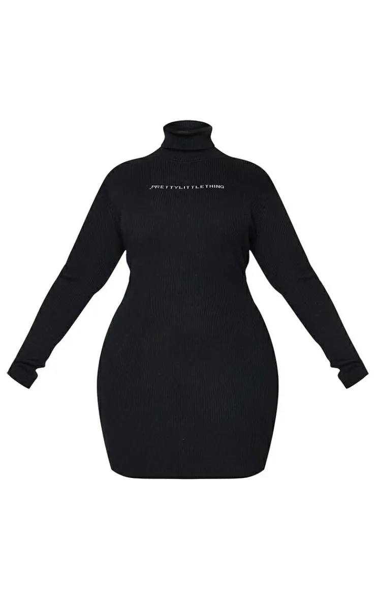 Plus Rib Knitted Bodycon Dress-PrettyLittleThing New