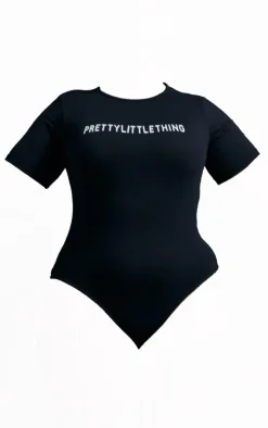 PrettyLittleThing Black Sweatsuits*Plus Cap Sleeve Bodysuit