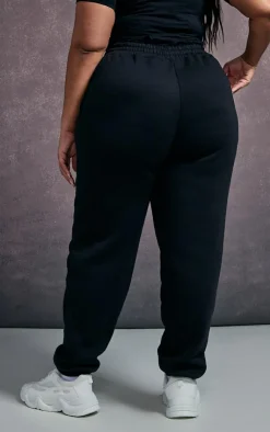 New PrettyLittleThing Plus High Waisted Cuffed Sweatpants Black