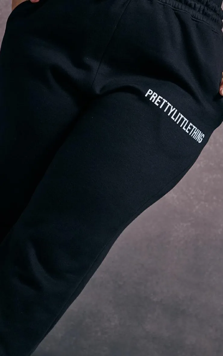 New PrettyLittleThing Plus High Waisted Cuffed Sweatpants Black