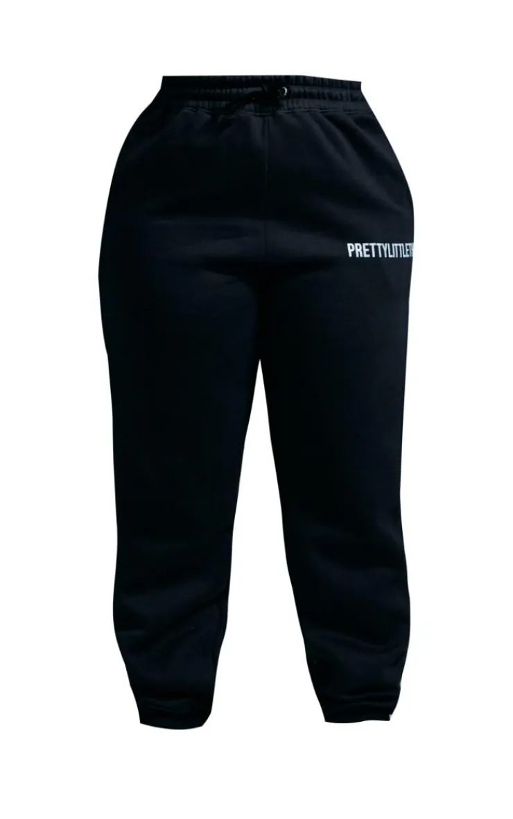 New PrettyLittleThing Plus High Waisted Cuffed Sweatpants Black