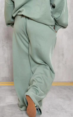 Best PrettyLittleThing Plus Sage Athletics Club Embossed Sweatpants Sage Green