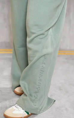 Best PrettyLittleThing Plus Sage Athletics Club Embossed Sweatpants Sage Green