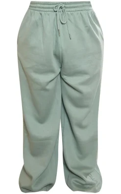 Best PrettyLittleThing Plus Sage Athletics Club Embossed Sweatpants Sage Green