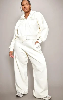 PRETTYLITTLETHING Plus Sand Printed Premium Zip Front Hoodie