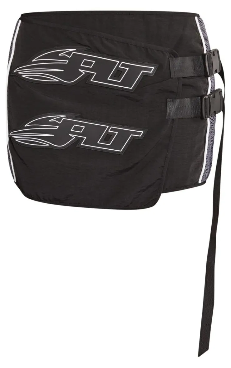Clearance PrettyLittleThing Premium Motocross Wrap Buckle Front Micro Mini Skirt Black