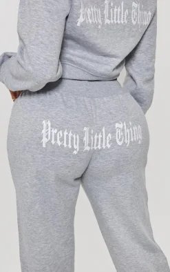 PrettyLittleThing Grey Sweatsuits*Shape Printed Back Oversized Sweatpants