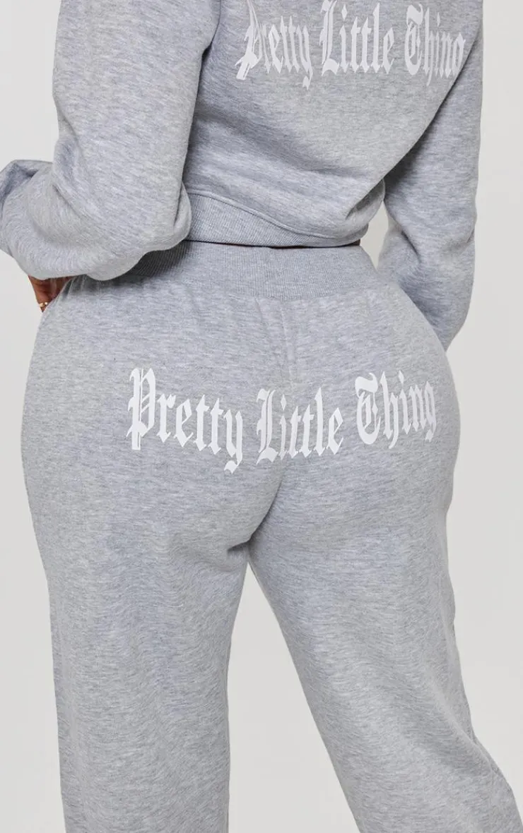 PrettyLittleThing Grey Sweatsuits*Shape Printed Back Oversized Sweatpants