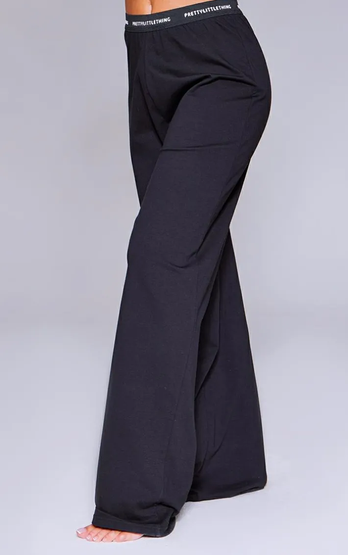 PRETTYLITTLETHING Tape Black PJ Pants