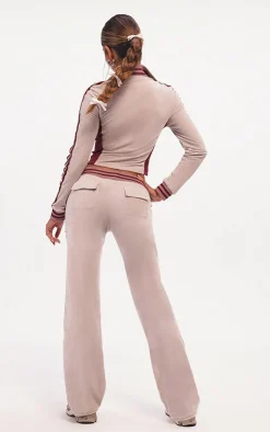 Clearance PrettyLittleThing Velvet Fitted Front Zip Track Top Purple