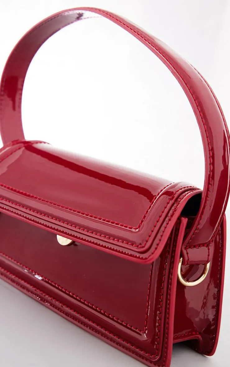 PrettyLittleThing Shoulder Bags*Patent Rectangular Handle Shoulder Bag