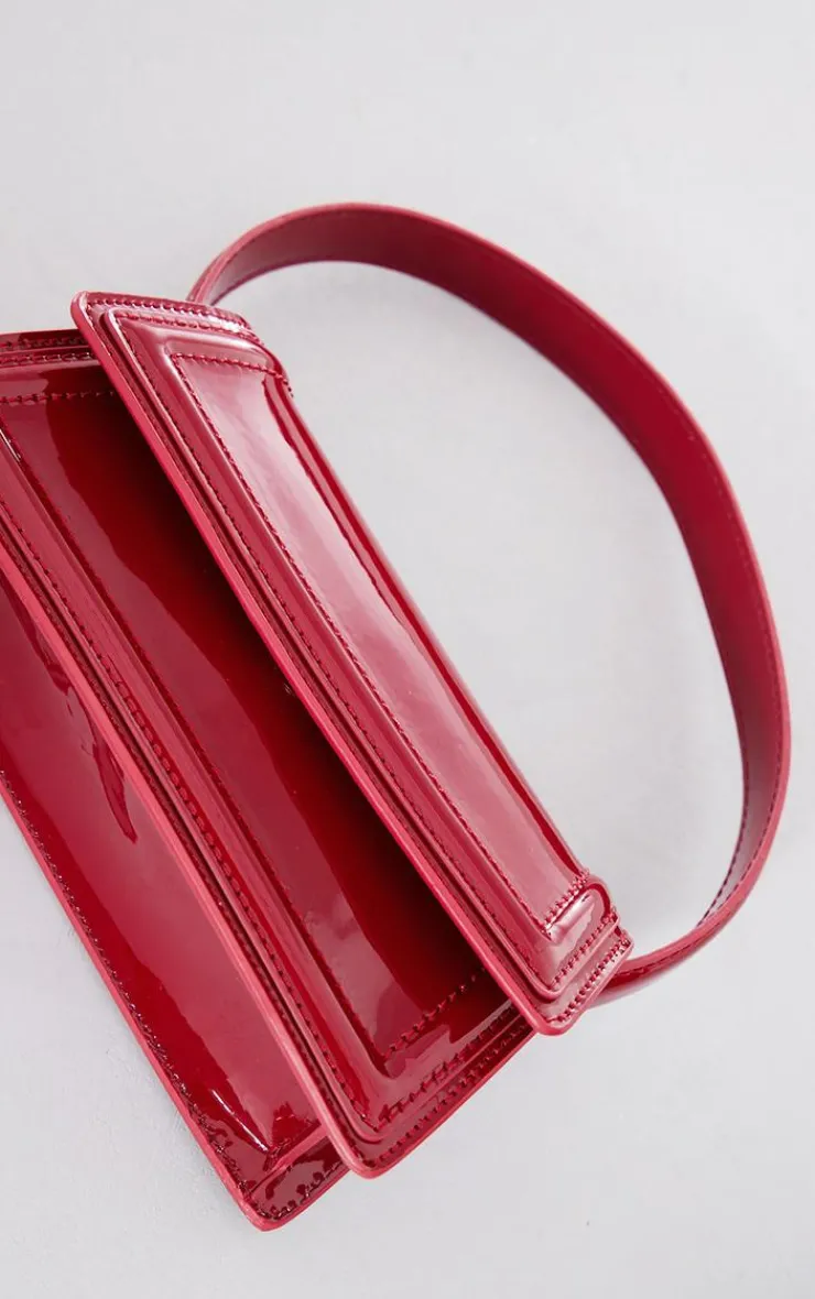 PrettyLittleThing Shoulder Bags*Patent Rectangular Handle Shoulder Bag