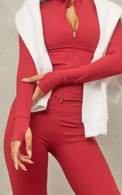 PrettyLittleThing Athletic Jackets*Sculpt Pocket Front Double Zip Up Jacket