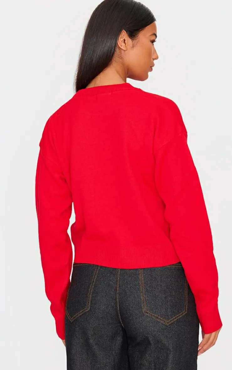 PrettyLittleThing Sweaters*Snowflake Cropped Christmas Sweater
