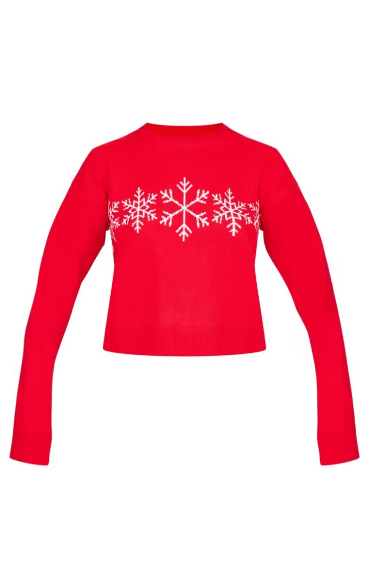 PrettyLittleThing Sweaters*Snowflake Cropped Christmas Sweater