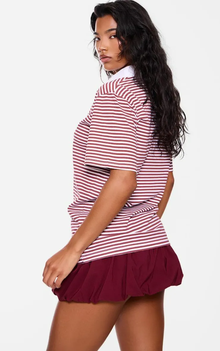 PrettyLittleThing T-Shirts*Striped Colla Oversized T Shirt