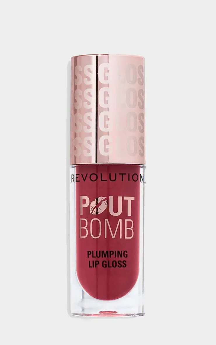 PrettyLittleThing Lip Gloss*Revolution Pout Bomb Plumping Gloss Rosewood Rose Pink