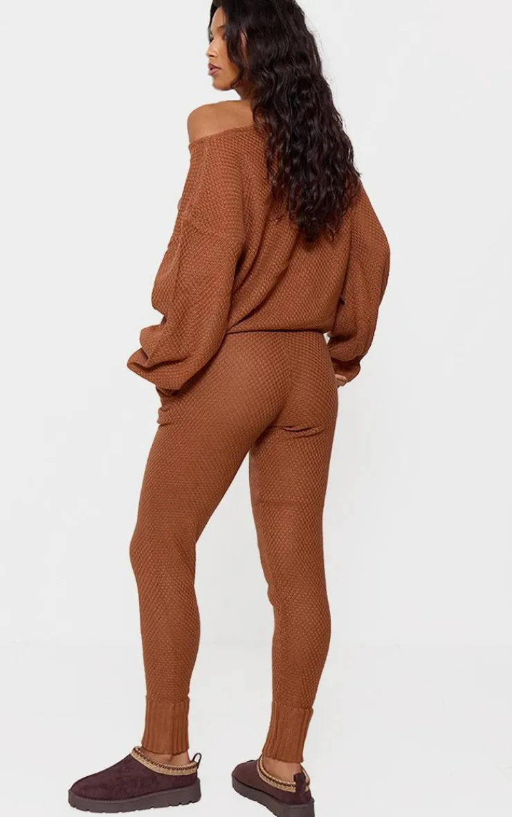 PrettyLittleThing Knitted Two Piece Sets*Knitted Waffle Lounge Set