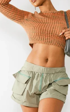 PrettyLittleThing Sweaters*Spacedye Knit Fitted Crop Sweater
