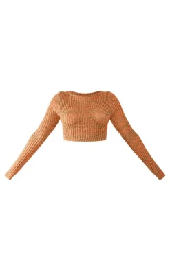 PrettyLittleThing Sweaters*Spacedye Knit Fitted Crop Sweater