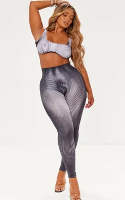 Outlet PrettyLittleThing Shape Body Print High Waist Leggings Black