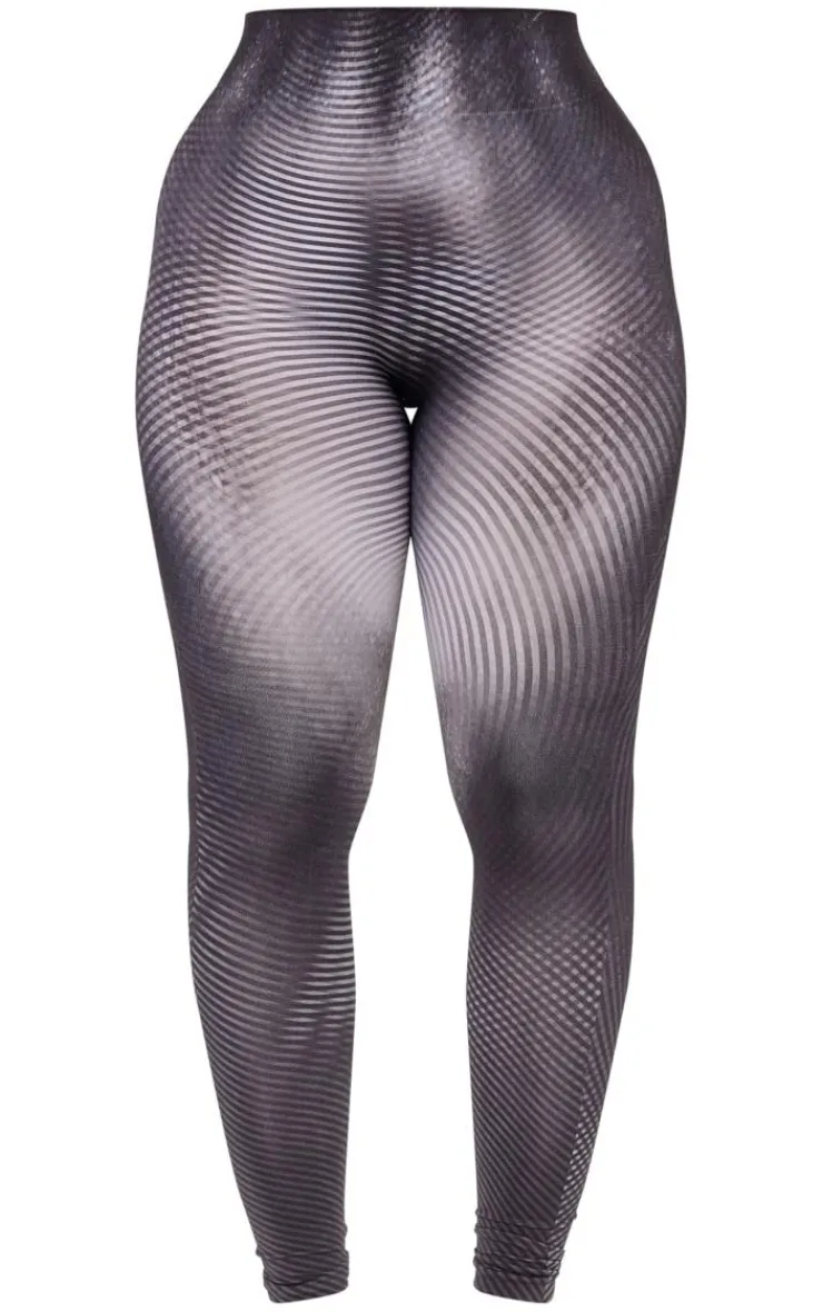 Outlet PrettyLittleThing Shape Body Print High Waist Leggings Black