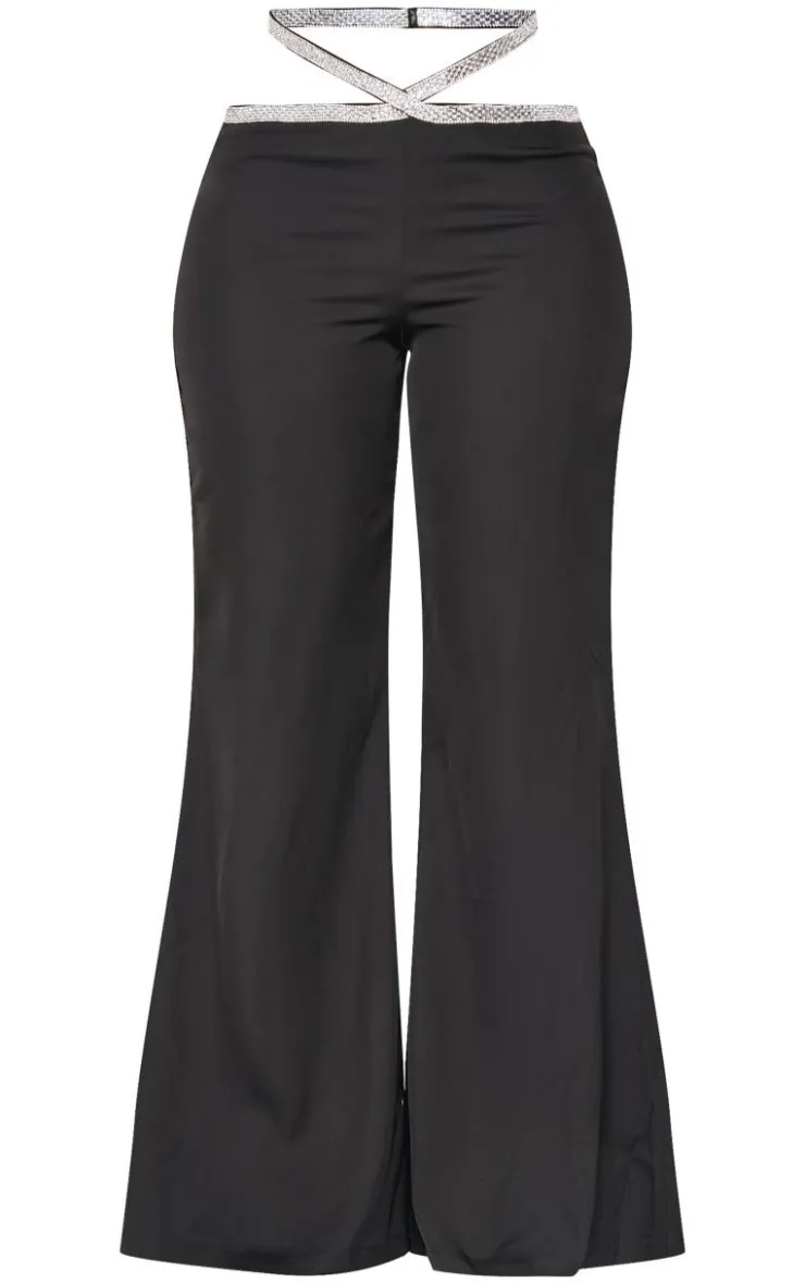 Shape Diamante Detail Cut Out Waist Tailored Pant-PrettyLittleThing New