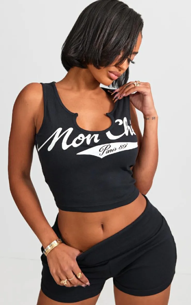 Best PrettyLittleThing Shape Foldover Rib Waist Hot Pants Black