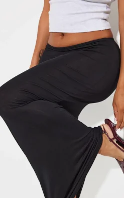 Online PrettyLittleThing Shape Jersey Low Waist Maxi Skirt Black