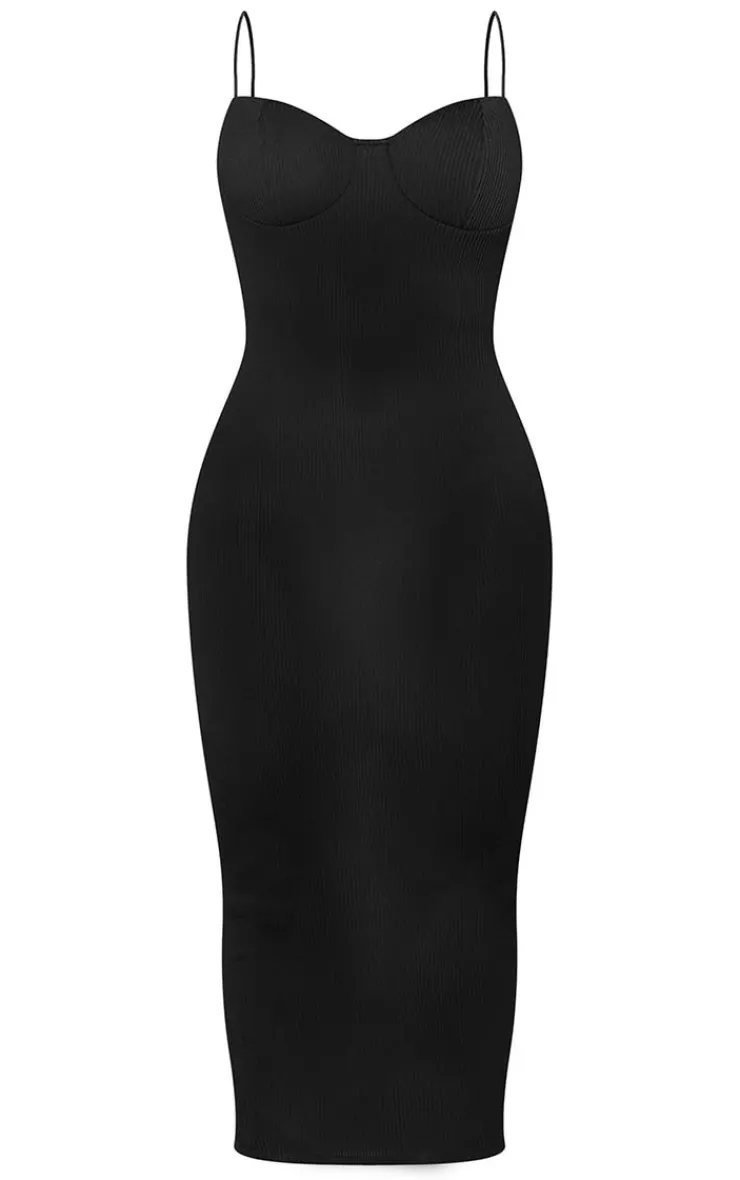 Shape Plisse Strappy Cup Detail Midaxi Dress-PrettyLittleThing Outlet