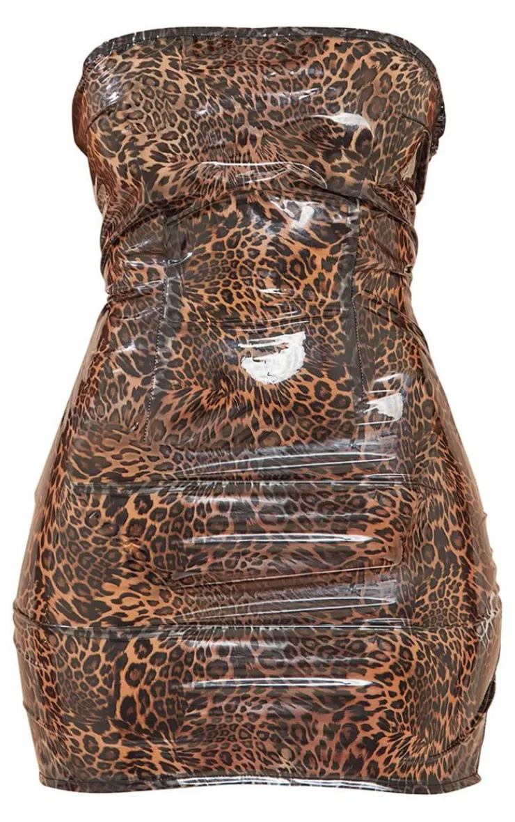 Shape Printed Vinyl Bandeau Mini Dress-PrettyLittleThing Discount