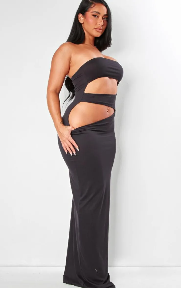 Shape Sculpted Bandeau Cut Out Maxi Dress-PrettyLittleThing Online