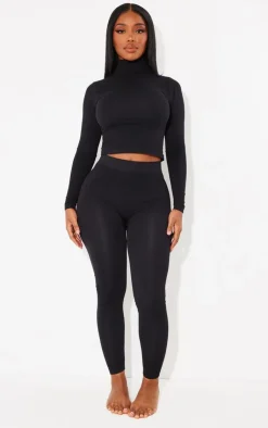 PrettyLittleThing Shape Sculpted High Waisted Leggings Black