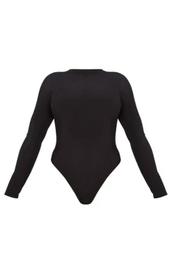 Shape Black Slinky Long Sleeve Bodysuit