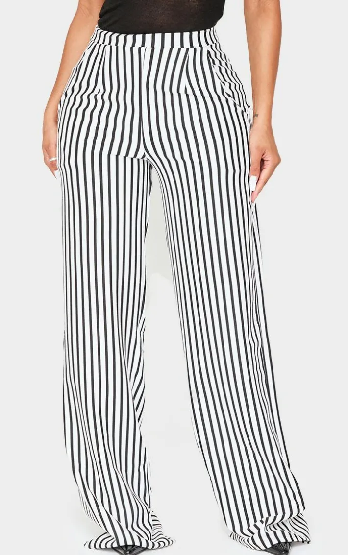 Shape Black Striped Wide Leg Pants
