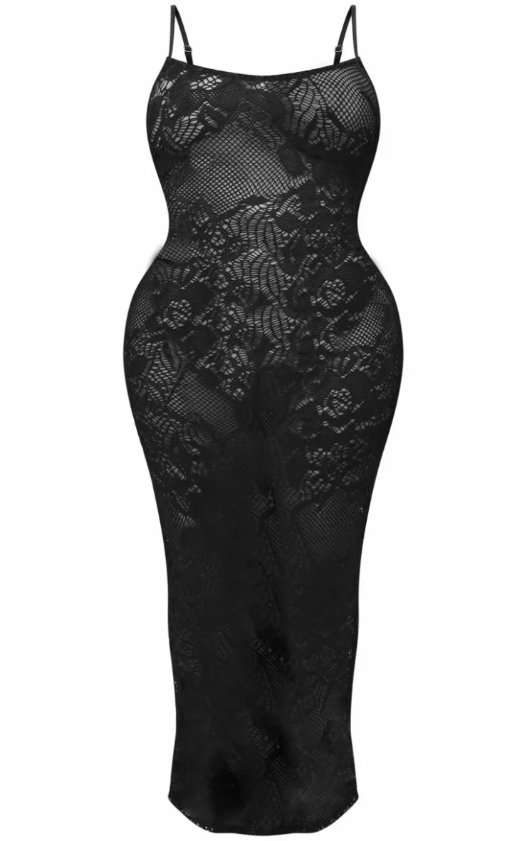 Shape Textured Sheer Strappy Maxi Dress-PrettyLittleThing Outlet