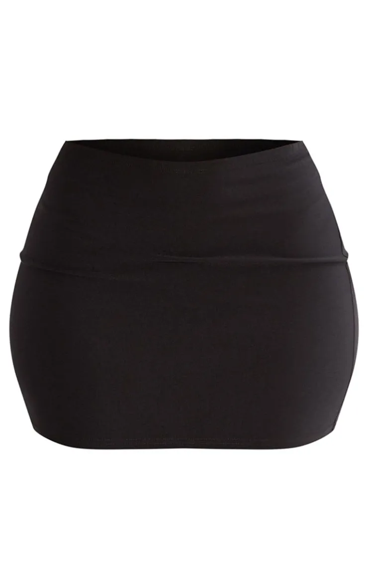 Hot PrettyLittleThing Shape Woven Mini Skirt Black