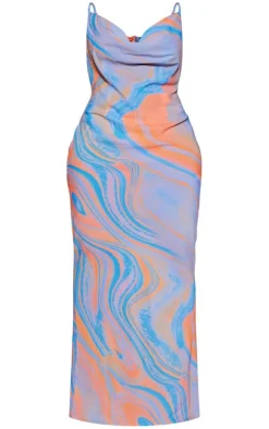 Shape Printed Woven Cowl Neck Maxi Dress-PrettyLittleThing
