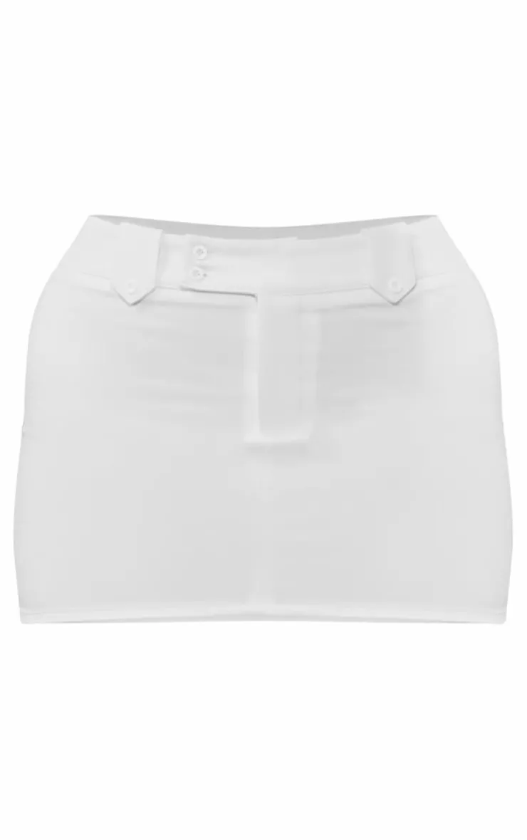 New PrettyLittleThing Shape Woven Micro Mini Skirt Cream