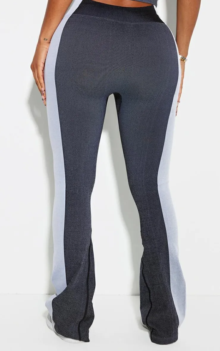 Online PrettyLittleThing Shape Grey Seamless Contrast High Waist Leggings White