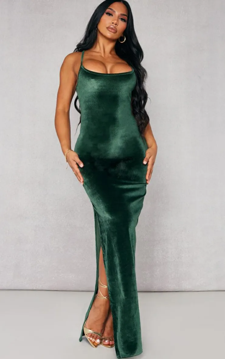 Shape Velvet Strappy Midaxi Dress-PrettyLittleThing Sale